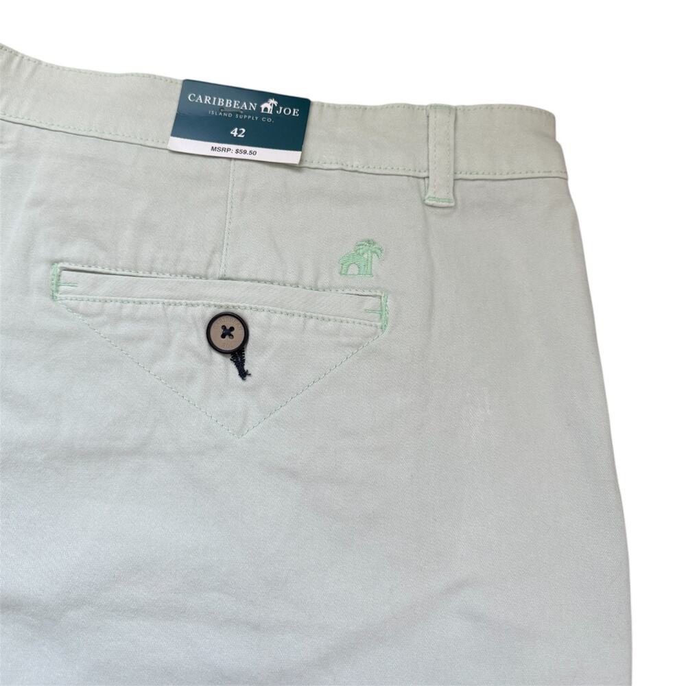 Caribbean Joe Shorts Mens Chino Aqua Size 42 Cotton Golf Stretch Comfort - Picture 4 of 7
